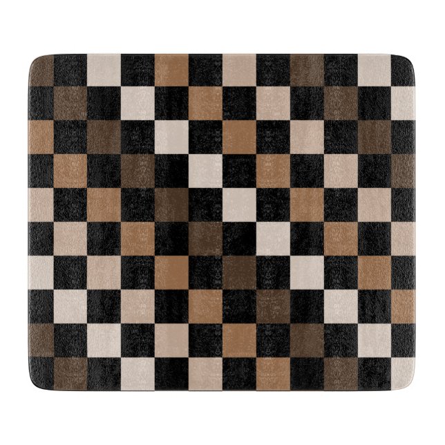 Brun svart rutig gingham-mönster (Framsidan)