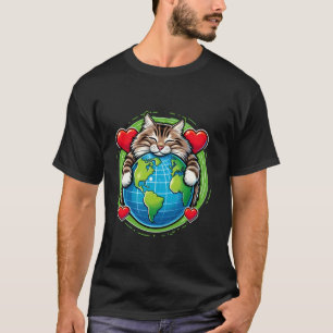 Brun Svart Sibirisk Katt Jordens Dag Kram Kärlek Ä T Shirt