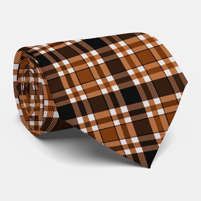 Brun Svart Vit Flanell Rutmönster Design  Slips (Skapare uppladdad)