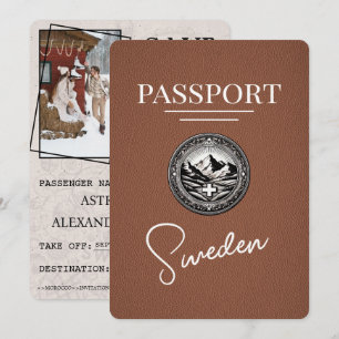 Brun Sverige Passport Spara datum Datumet
