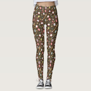 Brun sybeslag i kärlek leggings