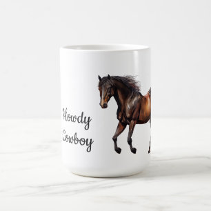 Brun sydväst häst kaffemugg