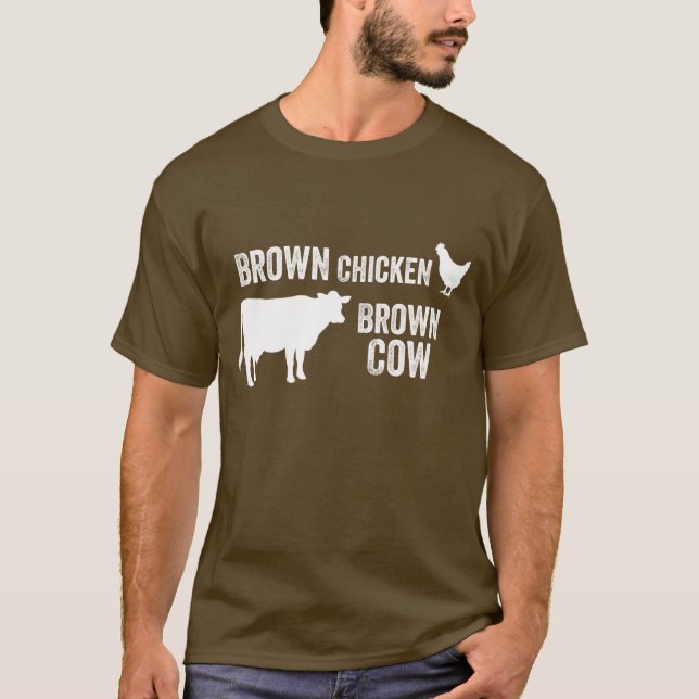 Brun T-tröja för hönabruntko T-shirt (Framsida)