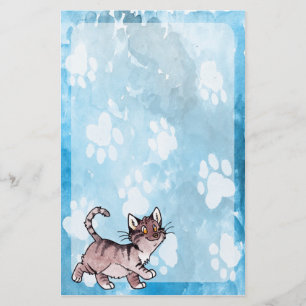 Brun Tabby Kattunge Brevpapper