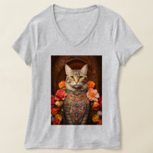 Brun tabby med blommor och Victorian Stil