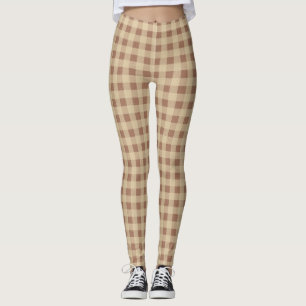 Brun Tan Beige Buffalo Rutig Randig Trendig Leggings