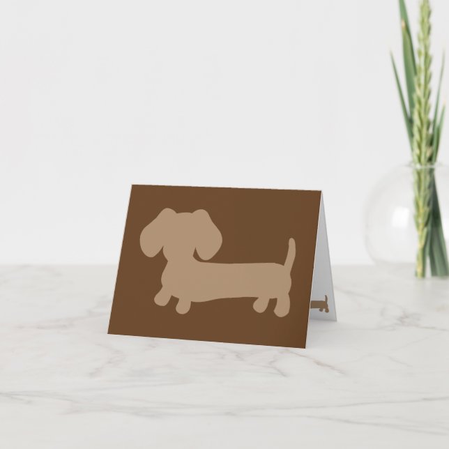 Brun Tan Dachshunds Masculine Note Card Kort (Framsida)