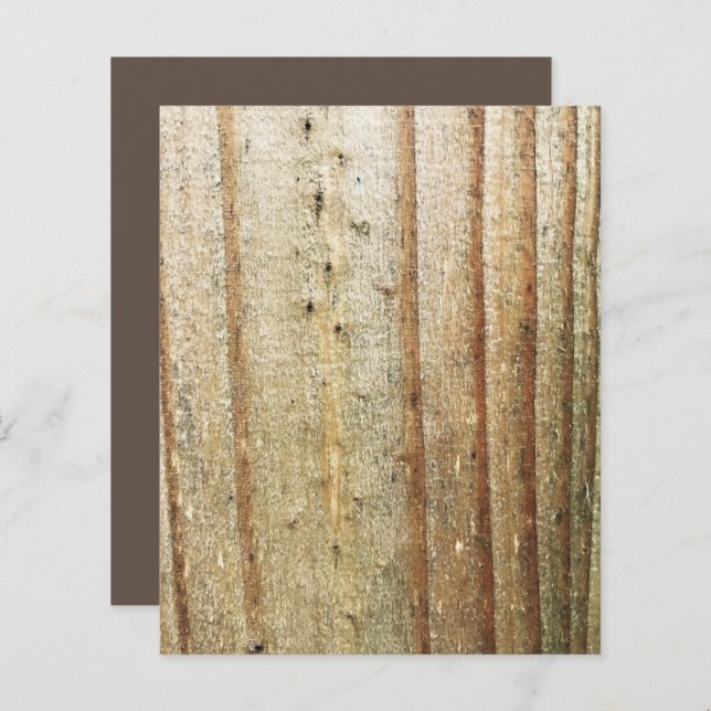 Brun Tan Guld Groovy Wood Plank Scrapbook Papper (Fram/baksida)