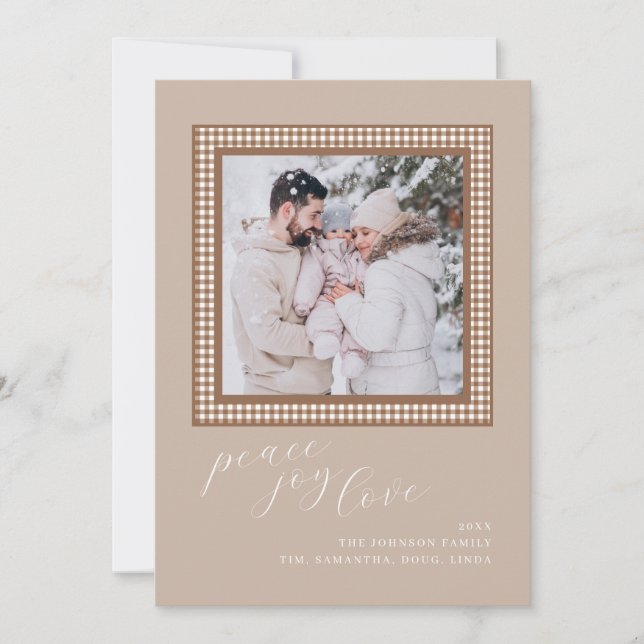 Brun Tan-julkortets Helgdag Fotobild Kort (Framsida)