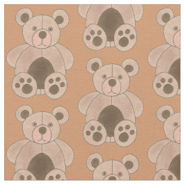 Brun Tan-Nalle Push Animal Leksak Skriv ut Tyg