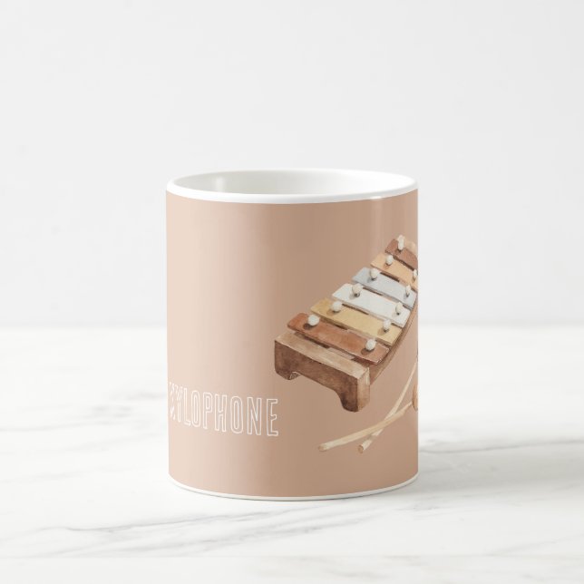 Brun Tan Vit Xylofon Kaffemugg (Center)