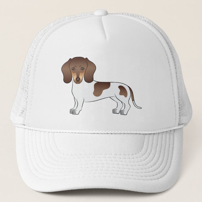 Brun & Tanfärgad korthårig Dachshund-illustration Keps (Framsida)