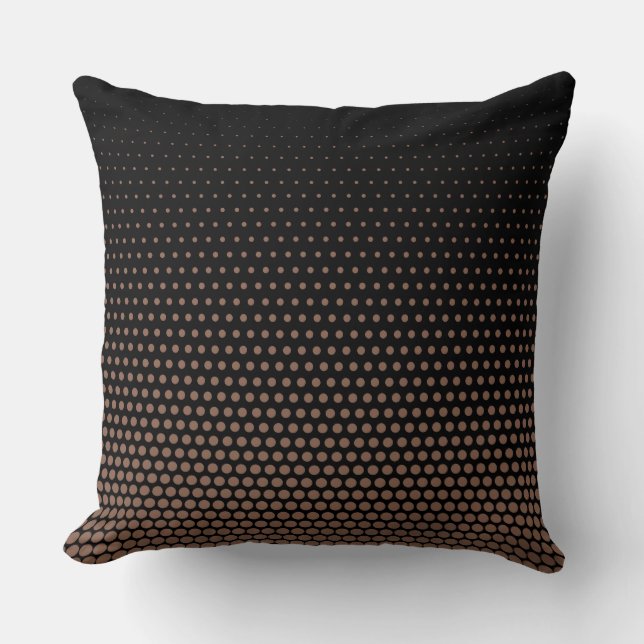 Brun-tangelo Techno Dots Modern Black Kudde (Framsida)
