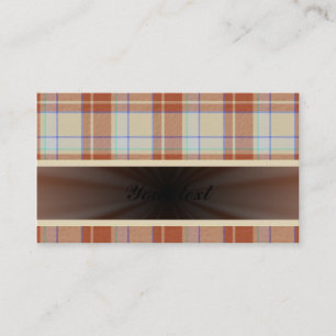 Brun Tartan för orange med bandet Visitkort