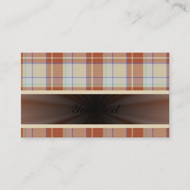 Brun Tartan för orange med bandet Visitkort (Framsida)