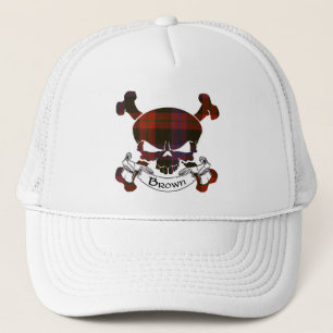 Brun Tartan Skullhatt Keps