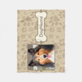 Brun tass avtryck för anpassningsbar för hundar fleecefilt