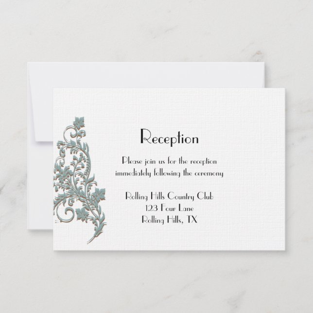 Brun Teal Art Deco Posh Wedding Mottagning Inbjudningar (Framsida)