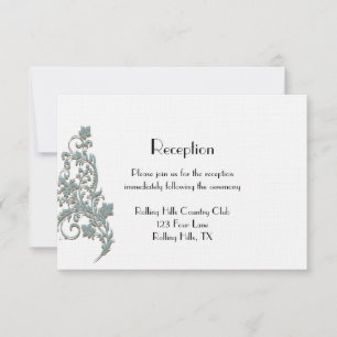 Brun Teal Art Deco Posh Wedding Mottagning Inbjudningar