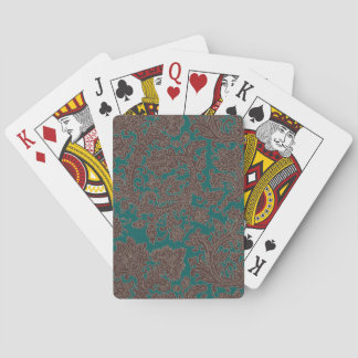 Brun Teal Ornamental Design Casinokort