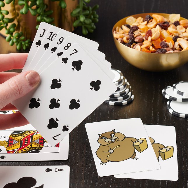 Brun tecknad hamster med ost casinokort (Skapare uppladdad)