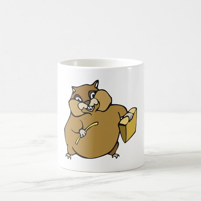 Brun tecknad hamster med ost kaffemugg (Skapare uppladdad)