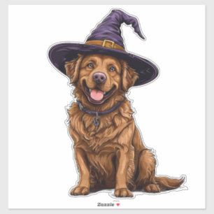 Brun Tecknad Hund Halloween Kostym Design Klistermärken
