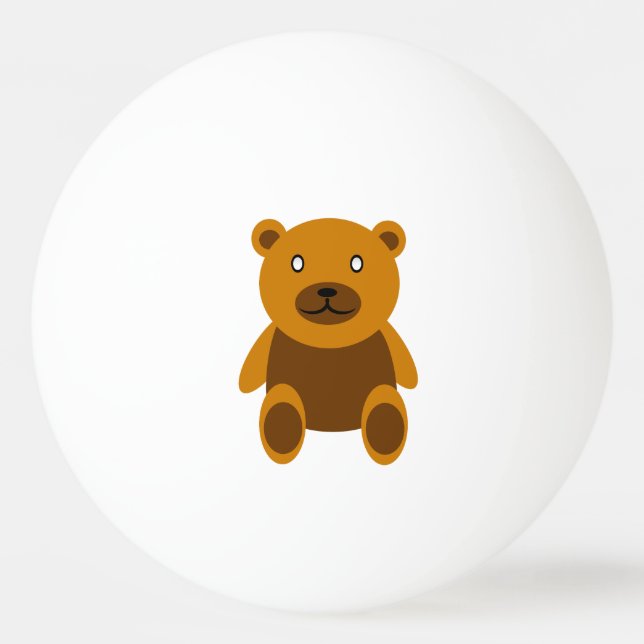 Brun teddybear clipart pingisboll (Baksidan)