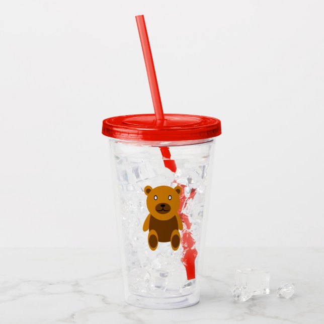 Brun teddybear clipart take away mugg (Framsida Ice)