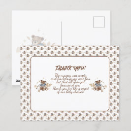 Brun Teddybjörn Det Är En Pojke! Tack Kort