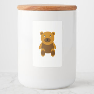 Brun teddybjörn mat etikett