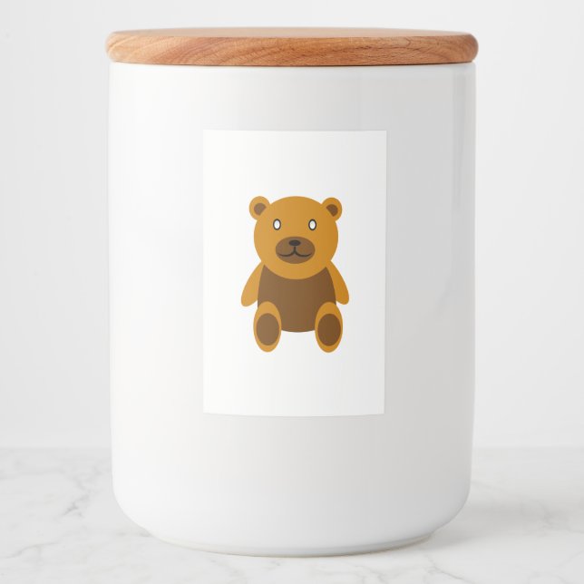 Brun teddybjörn mat etikett (Framsida)