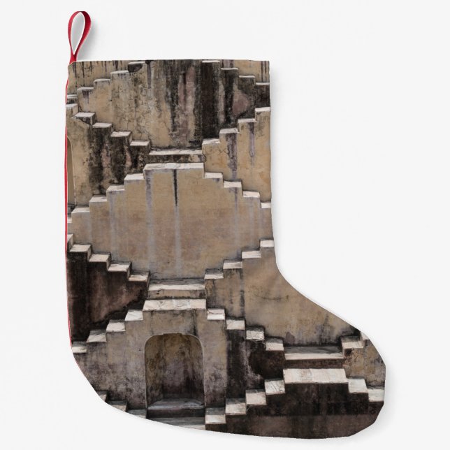 Brun tempeldesign liten julstrumpa (Framsidan)