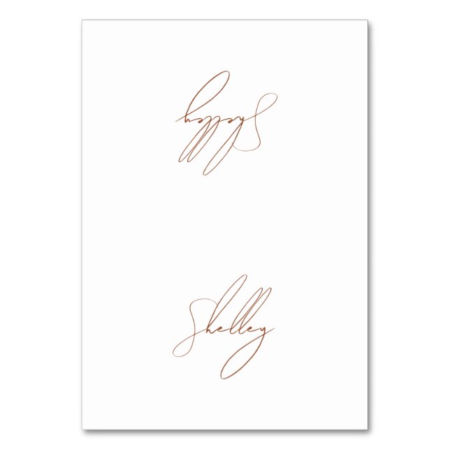 Brun Terracotta Guest Namn Bord-kort Bordsnummer (Framsidan)