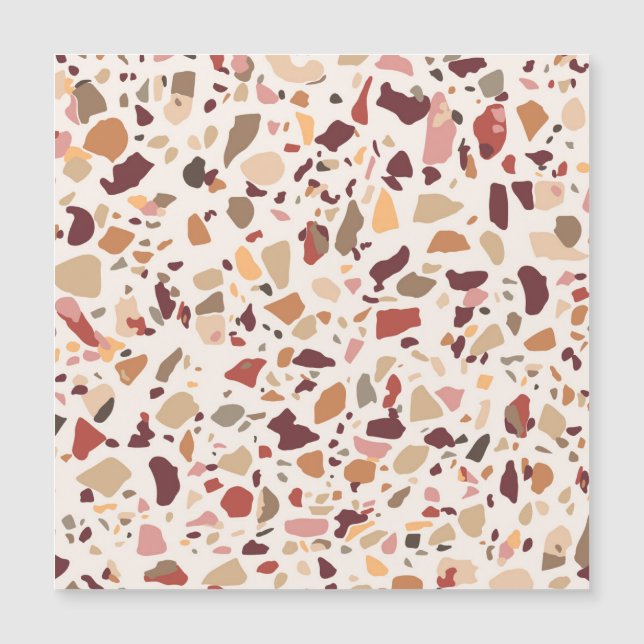 Brun terrazzo: vintage, trendig mönster. (Framsida)