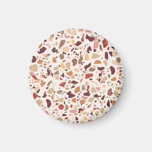 Brun terrazzo: vintage, trendig mönster. magnet