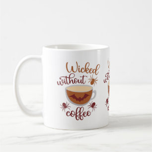 Brun text Halloween utan kaffeRoligt Kaffemugg