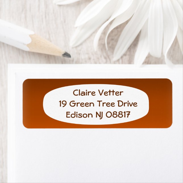 Brun till Orange Tona Returadress Etikett (Insitu)