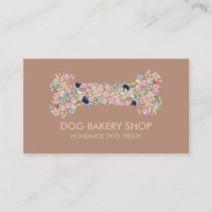 Brun ton Bone Homemade Hund Trets Visitkort