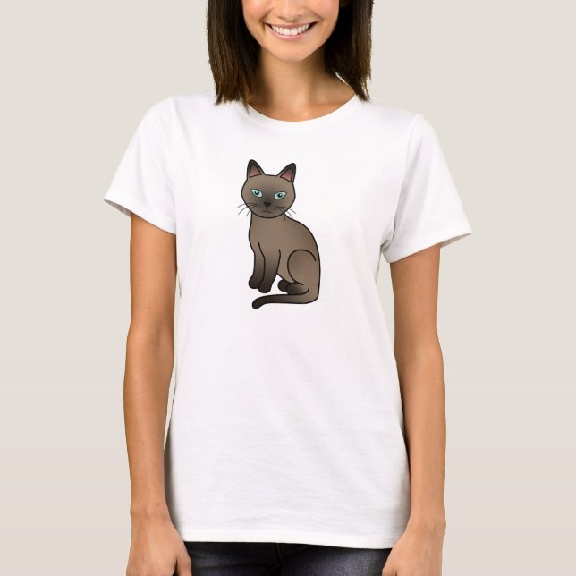 Brun Tonkinese katt Tee Shirt (Framsida)