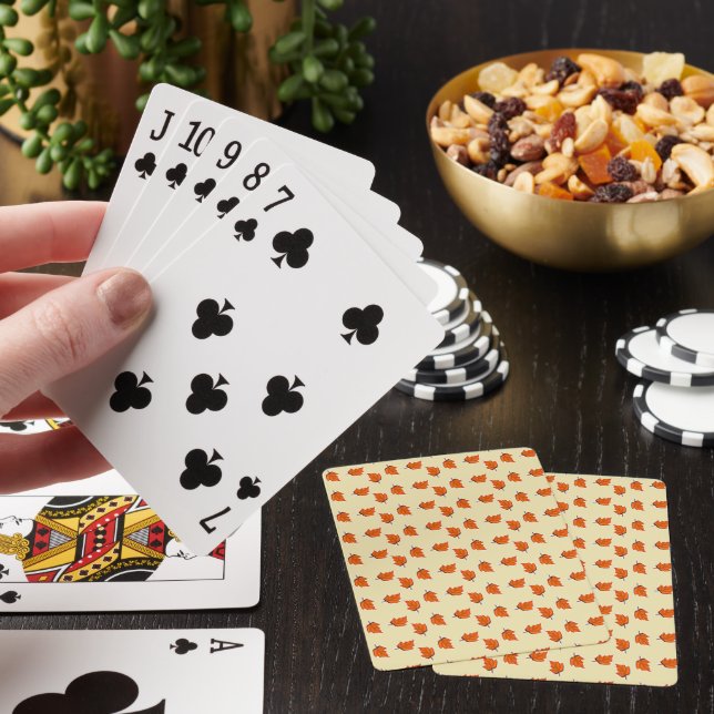 Brun torr löv mönster casinokort (På plats)
