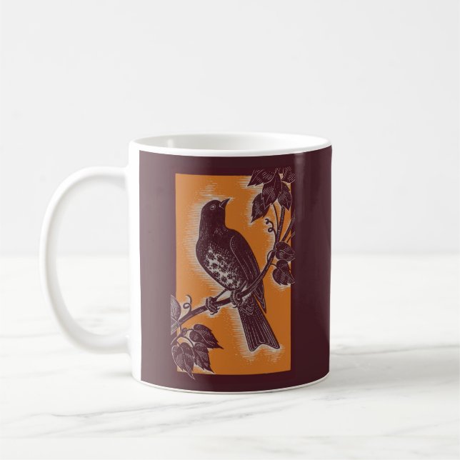 brun torsk med orange kaffemugg (Vänster)
