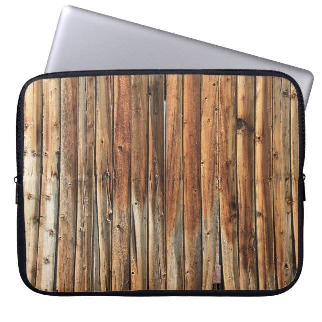 Brun trä yta laptop fodral (Framsidan)