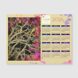 Brun träd 2026 företag magnetisk kalender