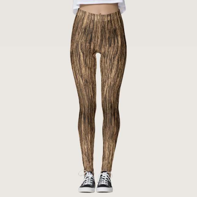 Brun trädskälldamasker leggings (Framsida)