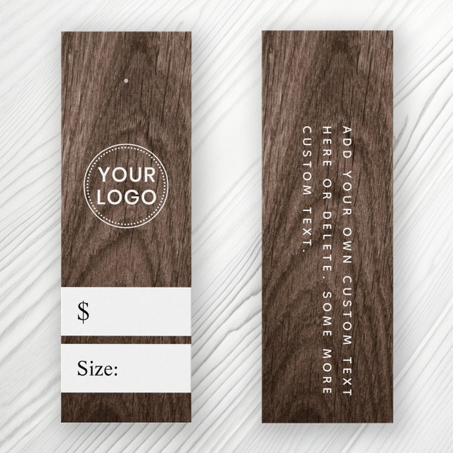 Brun trälåda ser pris märkre ut litet visitkort (Skapare uppladdad)