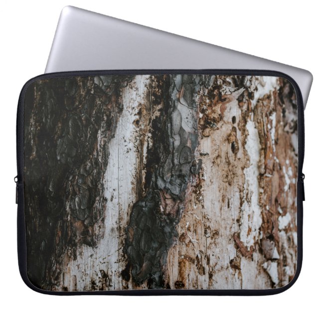 Brun trälogg laptop fodral (Framsidan)