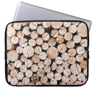 Brun trälogg laptop fodral