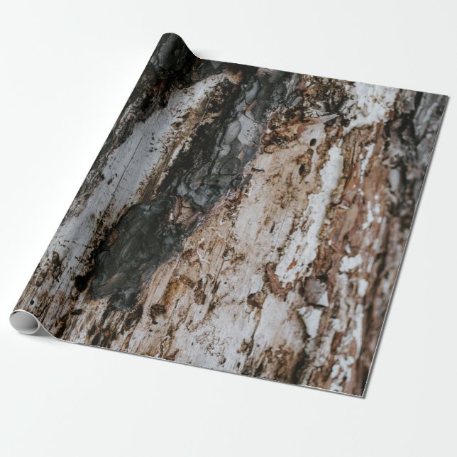 Brun trälogg presentpapper (Utrullad)