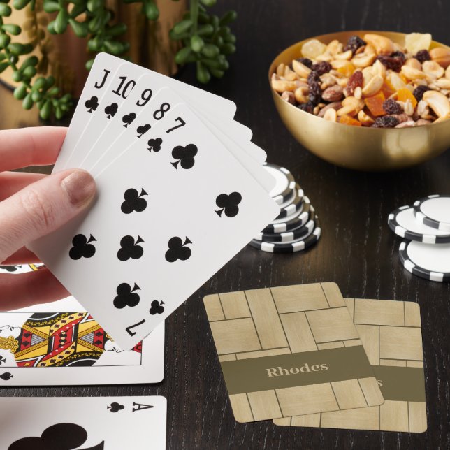 Brun träplattor casinokort (På plats)